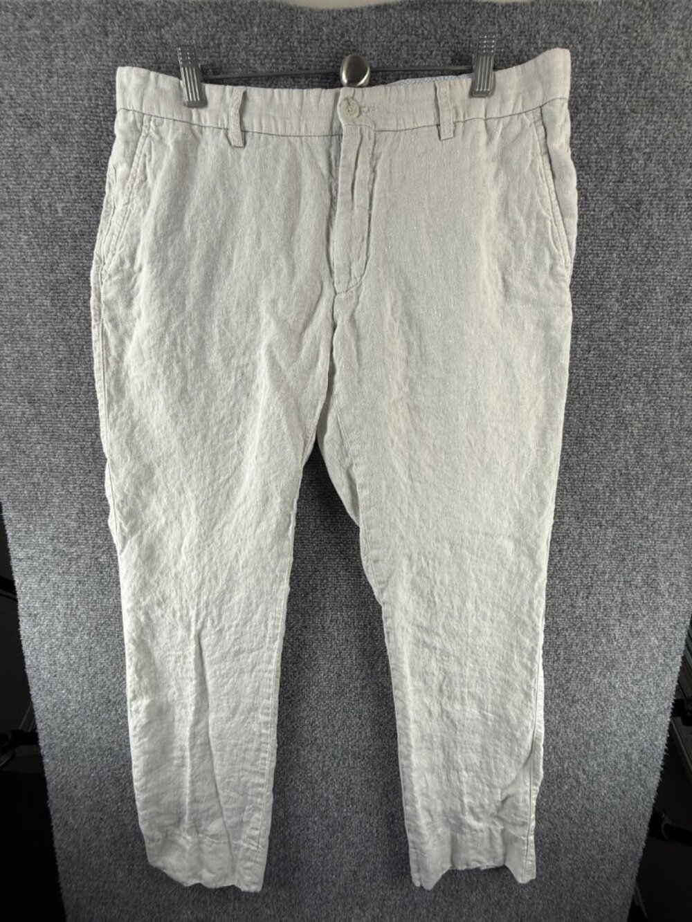 Ballin All Linen Pants Men Size 35 Slacks Dressy Beige Gray Business ACTL 34X30